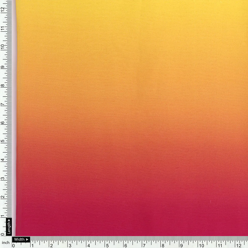 Gorgeous Georgette Fabric with Digital Printed Decorative Design in Yellow, Orange and Red - Image 4