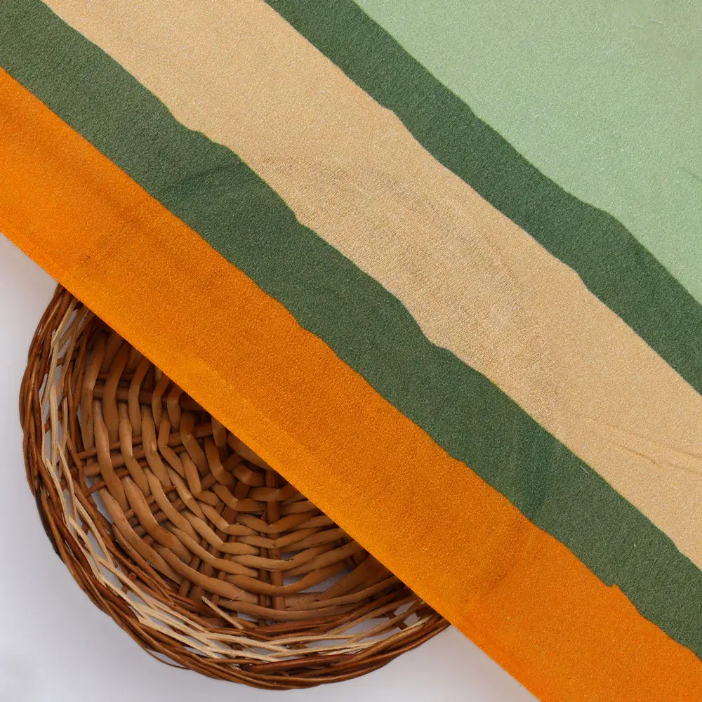 Gorgeous Green and Orange Digital Printed Fabric by FAB VOGUE Studio - Image 3