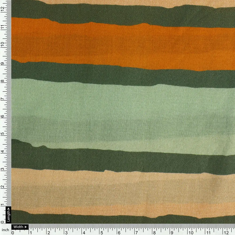 Gorgeous Green and Orange Digital Printed Fabric by FAB VOGUE Studio - Image 4
