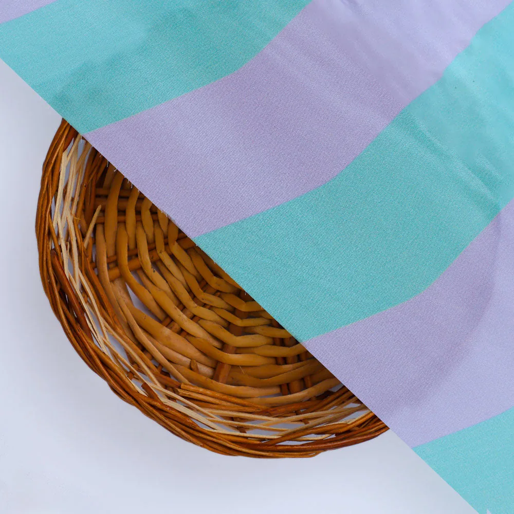 Gorgeous green and purple striped digital printed fabric from FAB VOGUE Studio - Image 3