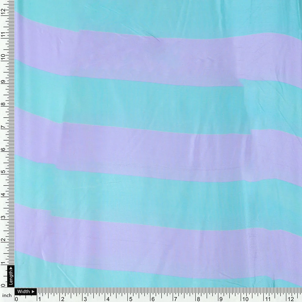 Gorgeous green and purple striped digital printed fabric from FAB VOGUE Studio - Image 4