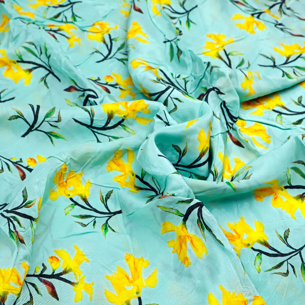 Gorgeous green digital printed fabric by FAB VOGUE Studio - Image 3