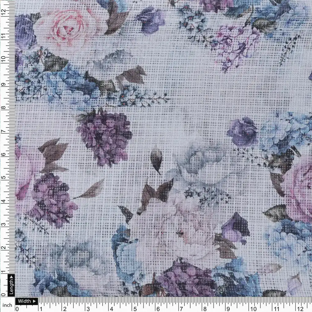 Gorgeous Kota Doria Bunch of Flower Digital Printed Fabric Material - Image 4