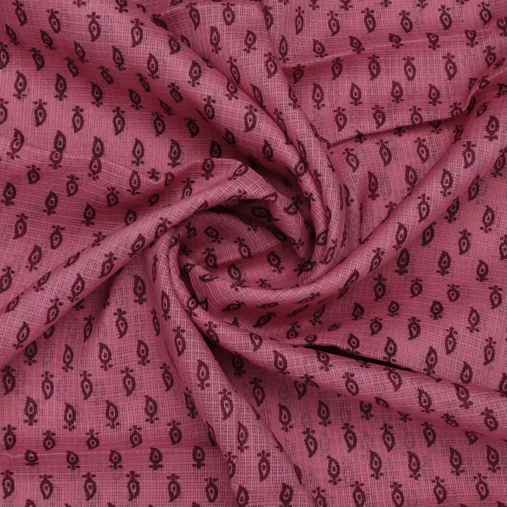 Gorgeous Kota Doria Digital Print Fabric with Damask Motif Butti - Image 3