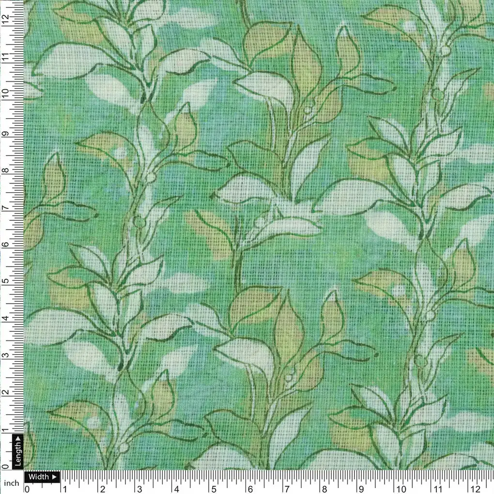 Gorgeous Kota Doria Fabric with Decorative Floral Design in Vibrant Yellow and Green - Image 4
