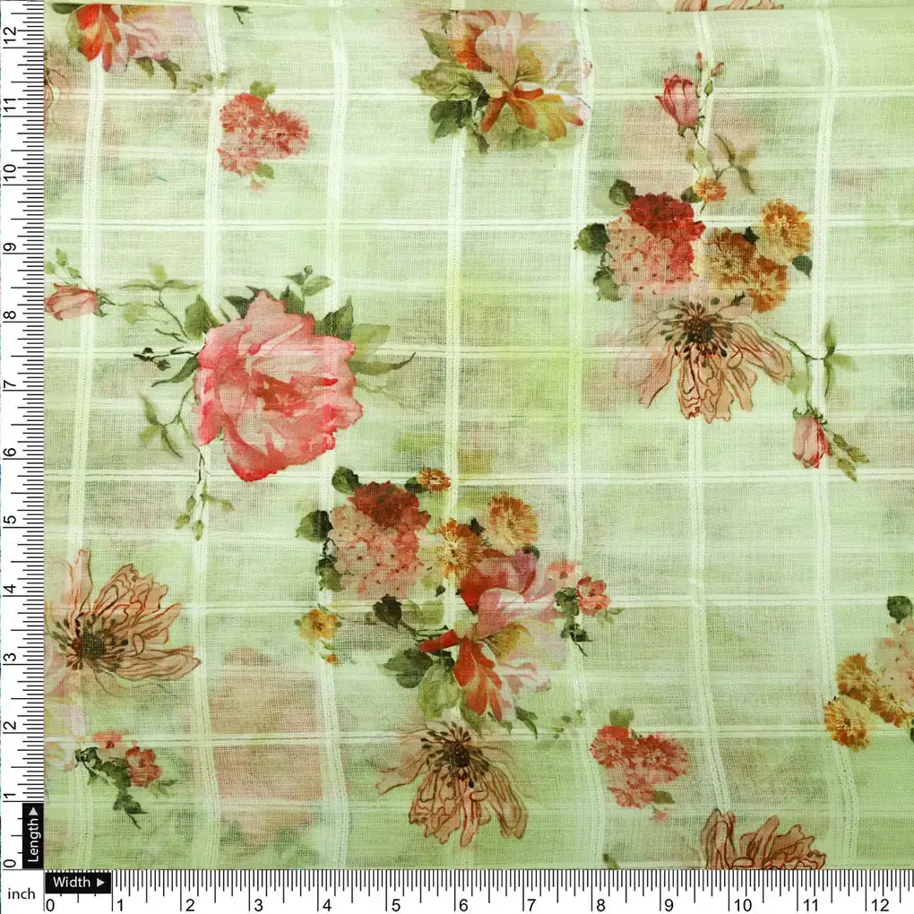 Gorgeous Linen Floral Printed Fabric Material - Image 4