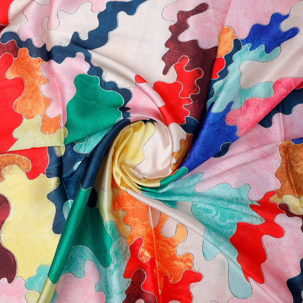 Gorgeous multicolor abstract digital printed fabric from FAB VOGUE Studio - Image 2