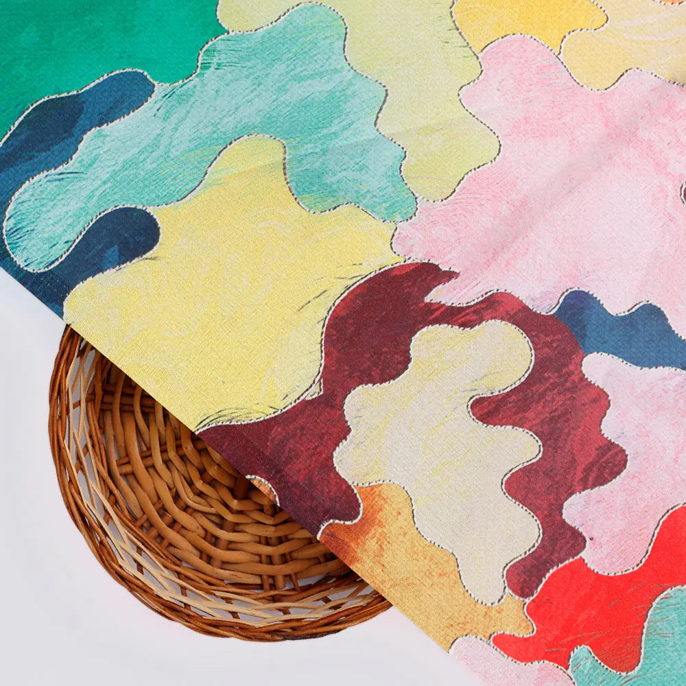 Gorgeous multicolor abstract digital printed fabric from FAB VOGUE Studio - Image 3