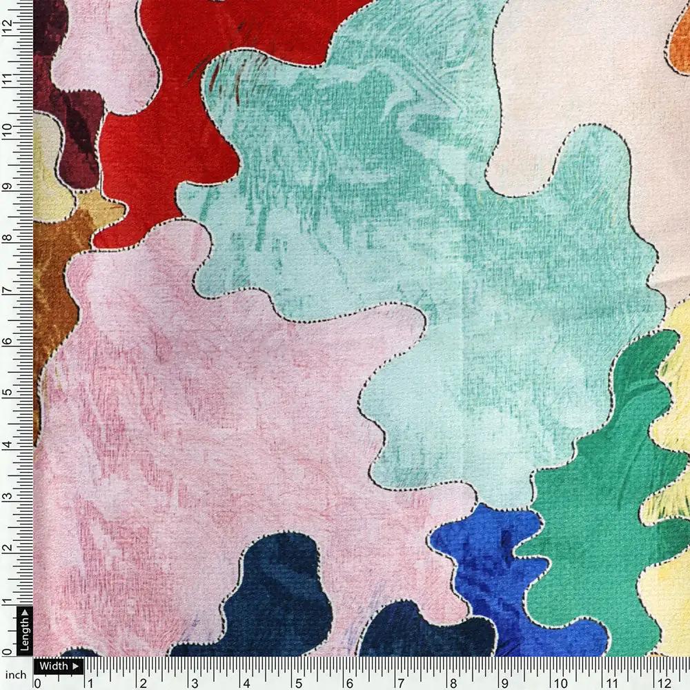 Gorgeous multicolor abstract digital printed fabric from FAB VOGUE Studio - Image 4
