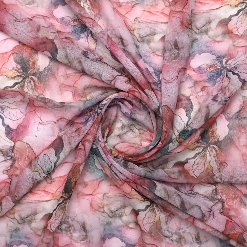 Gorgeous multicolor damask digital printed fabric from FAB VOGUE Studio - Image 2