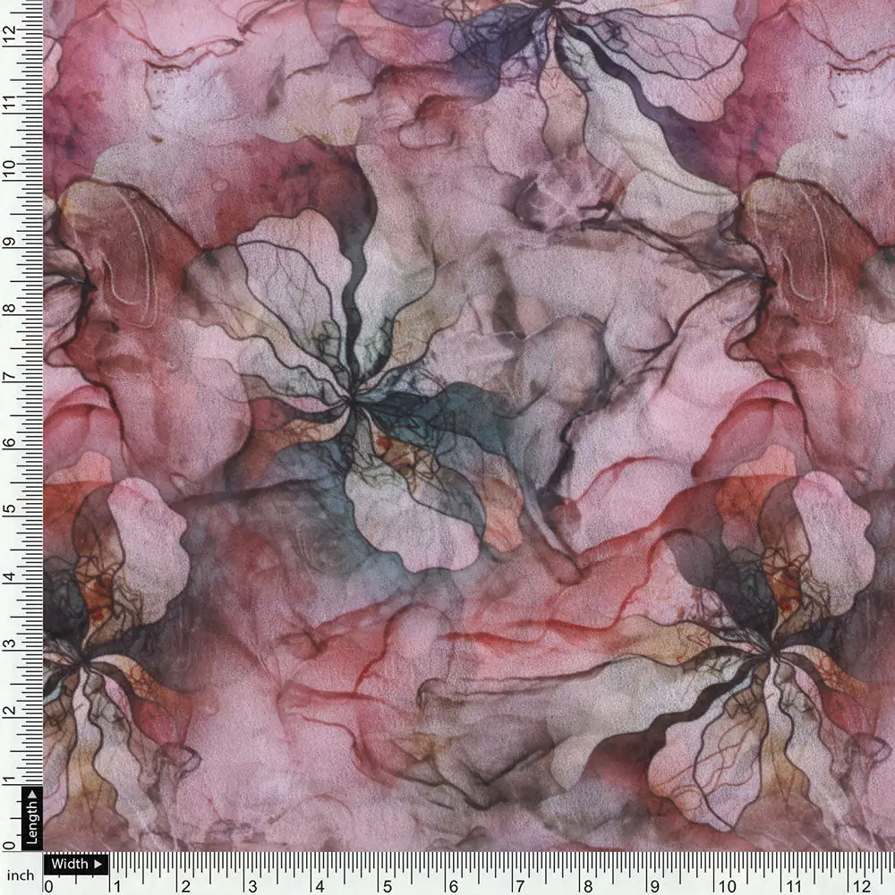 Gorgeous multicolor damask digital printed fabric from FAB VOGUE Studio - Image 4