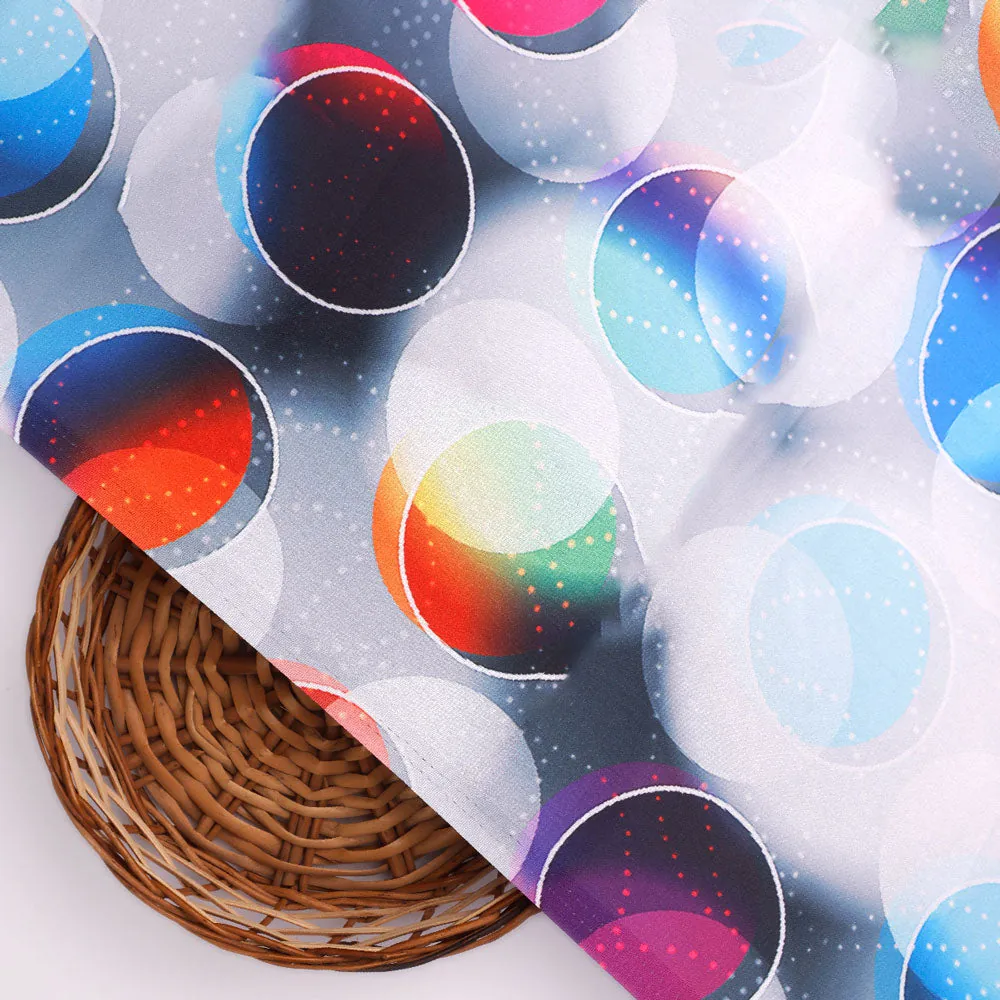 Gorgeous multicolor geometric digital printed fabric from FAB VOGUE Studio - Image 3