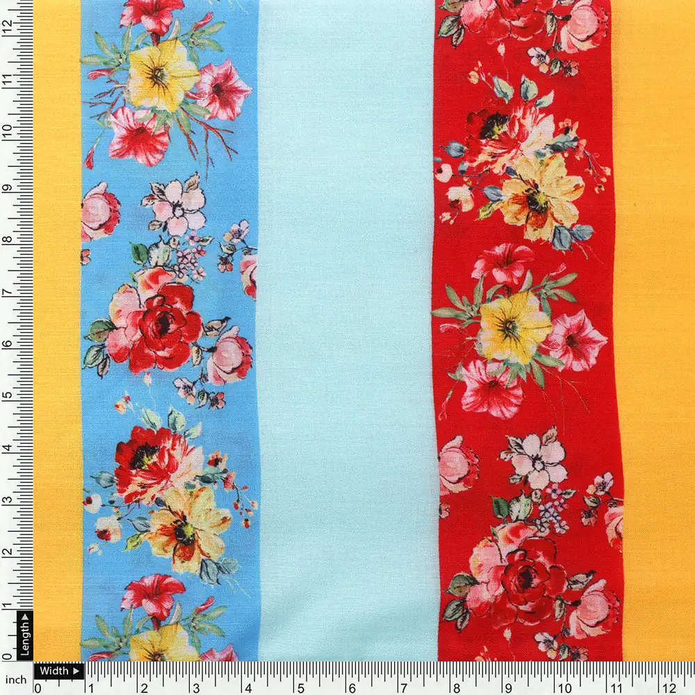 Gorgeous multicolored striped digital printed cotton fabric - Image 4