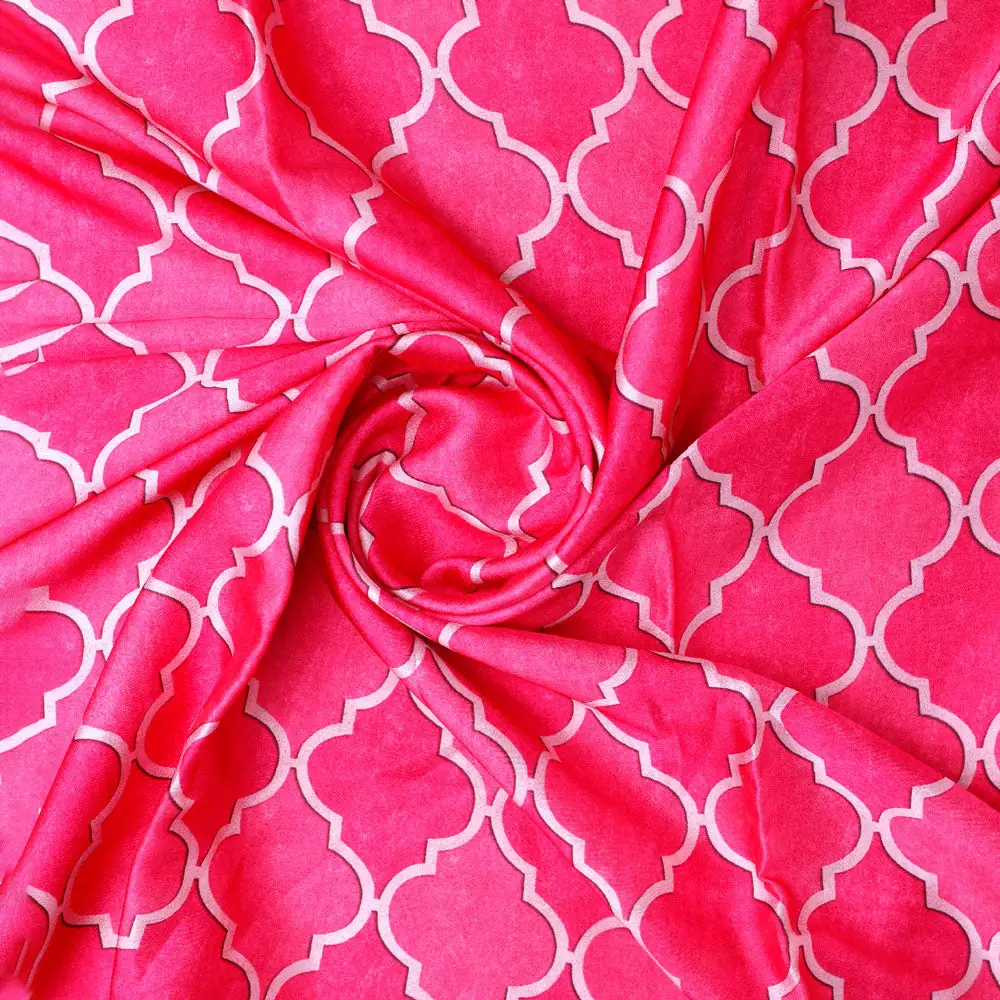 Gorgeous pink Ogee digital printed fabric from FAB VOGUE Studio - Image 2