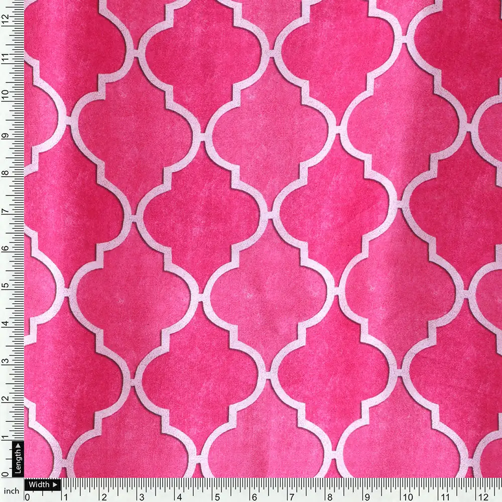 Gorgeous pink Ogee digital printed fabric from FAB VOGUE Studio - Image 4