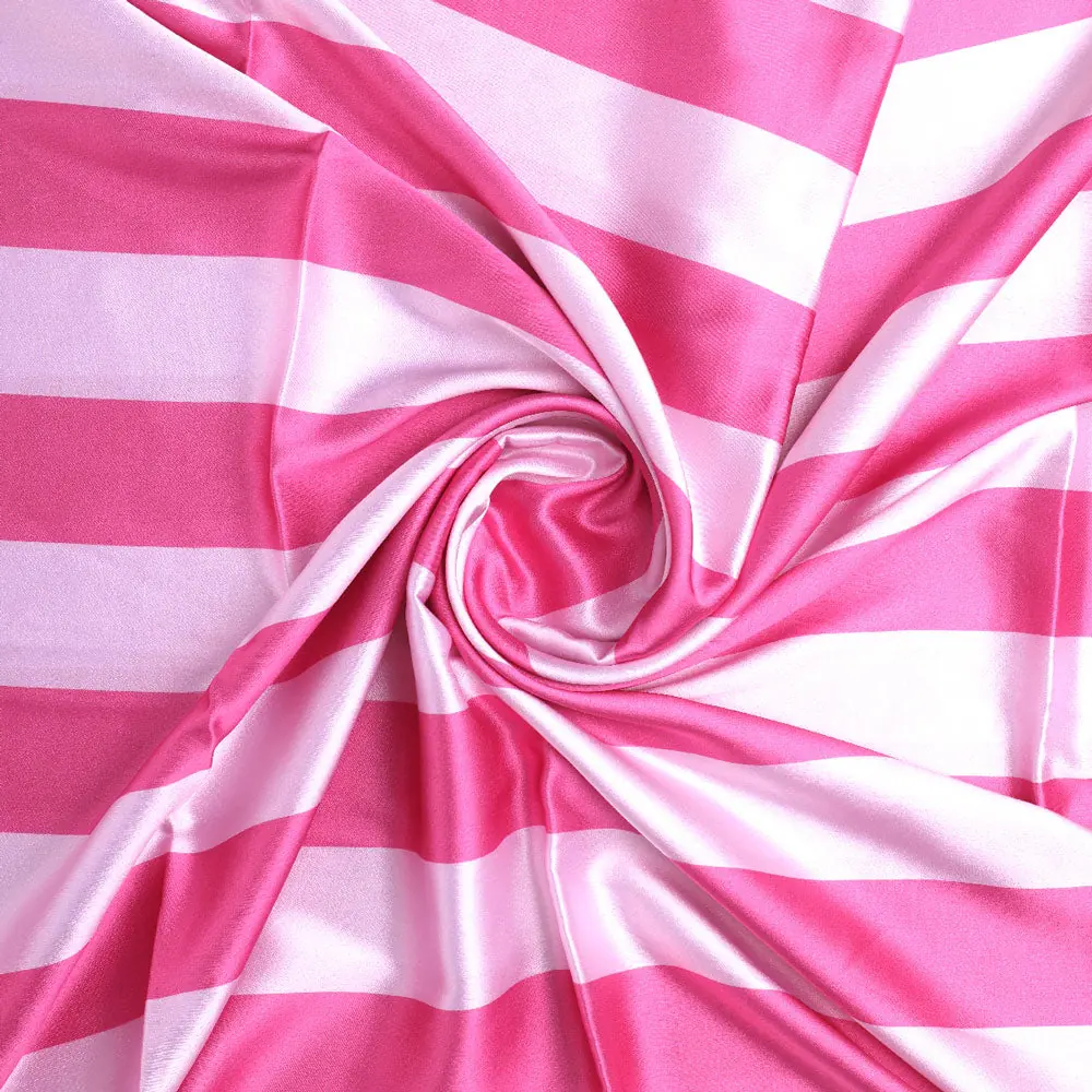 Gorgeous pink striped digital printed fabric from FAB VOGUE Studio - Image 2
