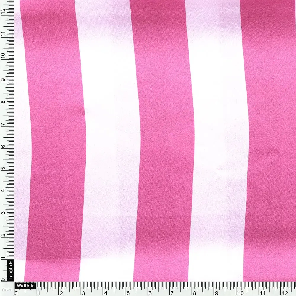Gorgeous pink striped digital printed fabric from FAB VOGUE Studio - Image 4