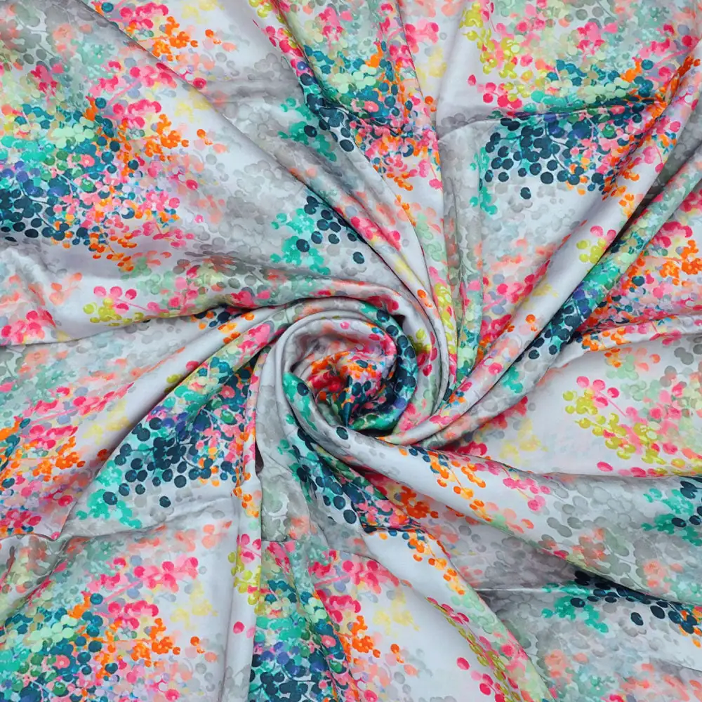 Gorgeous polka dot digital printed jam satin fabric from FAB VOGUE Studio - Image 2
