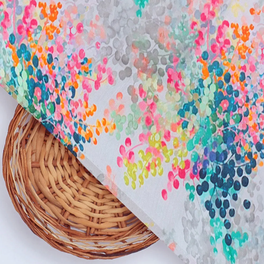 Gorgeous polka dot digital printed jam satin fabric from FAB VOGUE Studio - Image 3