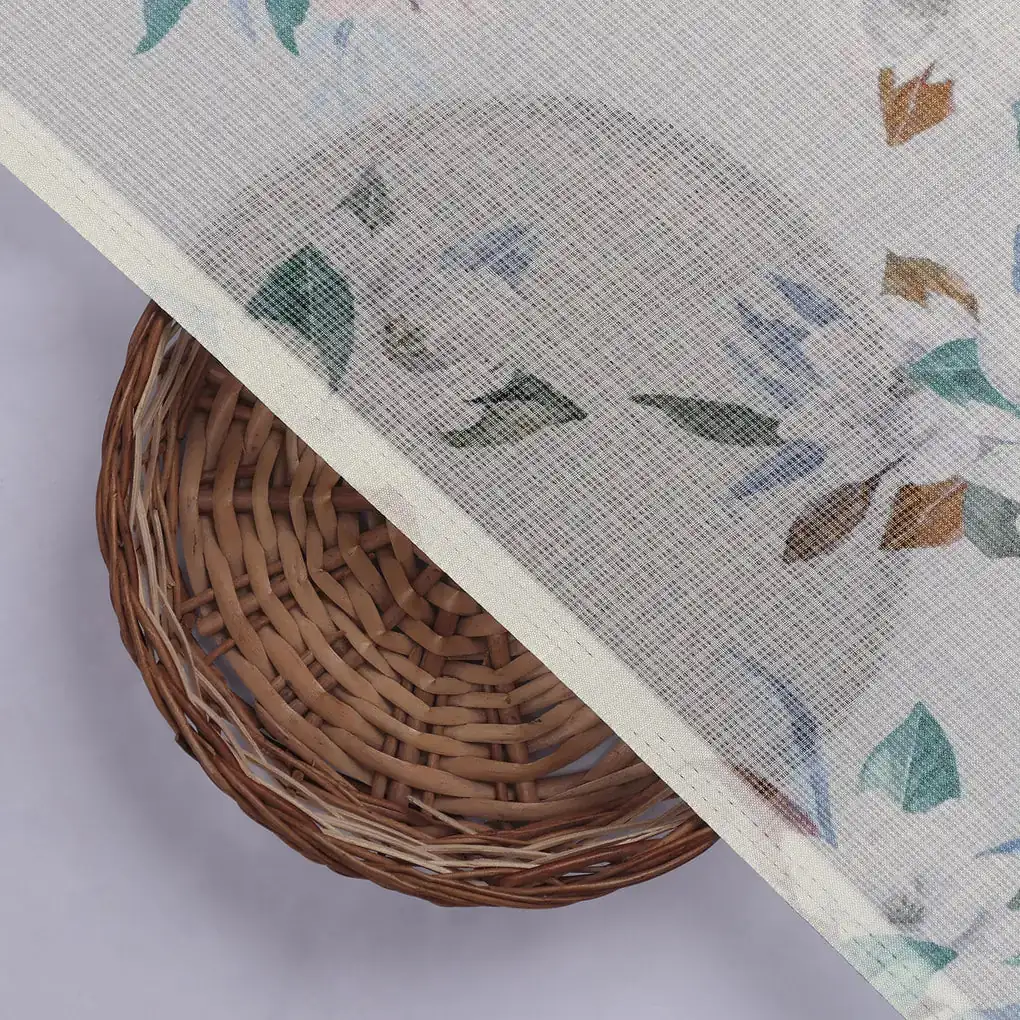 Gorgeous Printed Kota Doria Fabric Material with Bunch Of Flower - Image 2