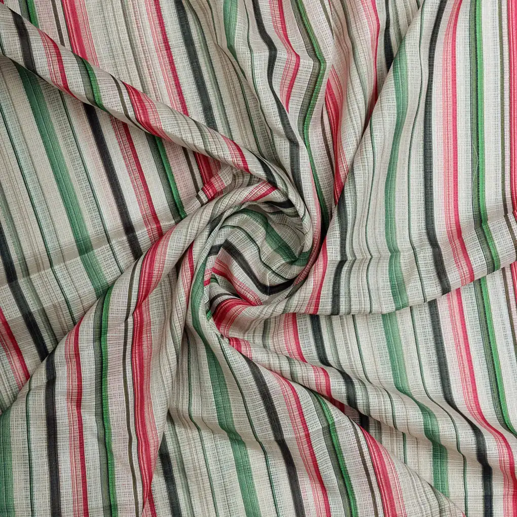 Gorgeous Strips Kota Doria Digital Printed Fabric Material - Image 3