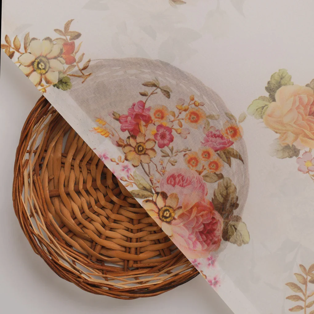 Gorgeous white floral digital printed fabric by FAB VOGUE Studio - Image 2