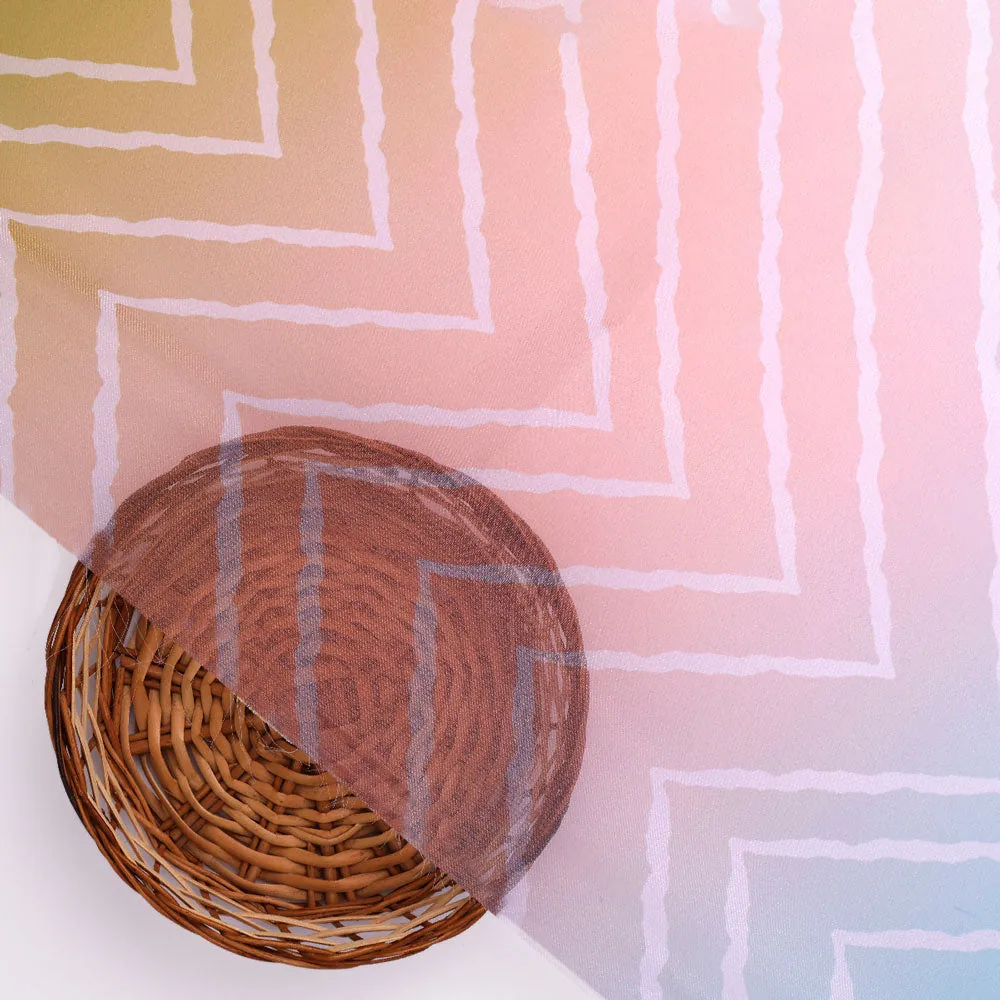 Seamless Multicolours Zigzag Digital Printed Fabric - Image 3