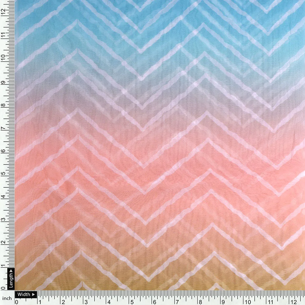 Seamless Multicolours Zigzag Digital Printed Fabric - Image 4