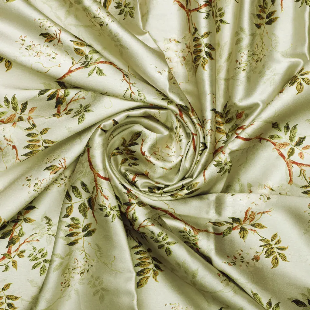 Graceful Floral Design Printed on Japan Satin Fabric - Image 3