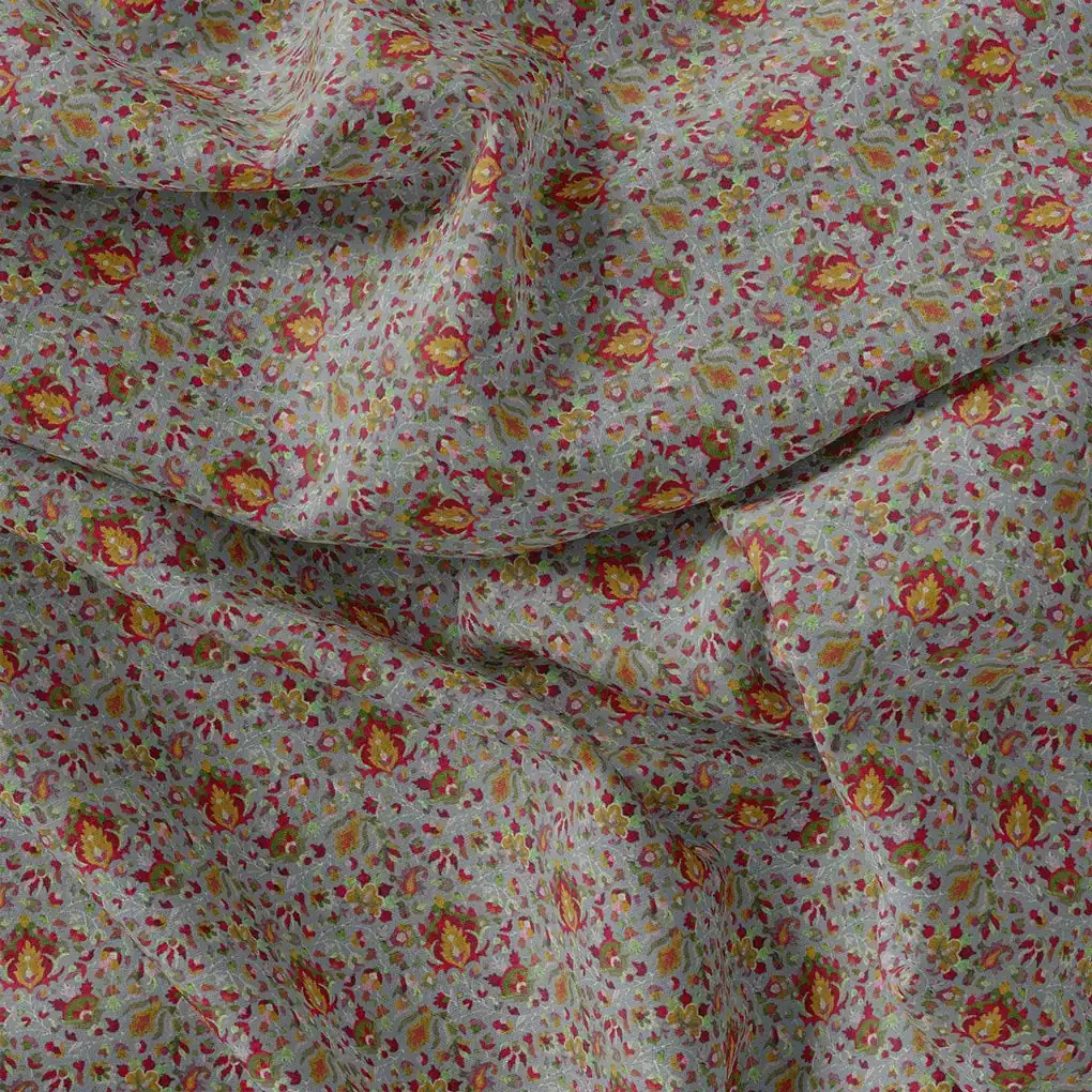 Gray Calico Pashmina Printed Fabric - Image 4