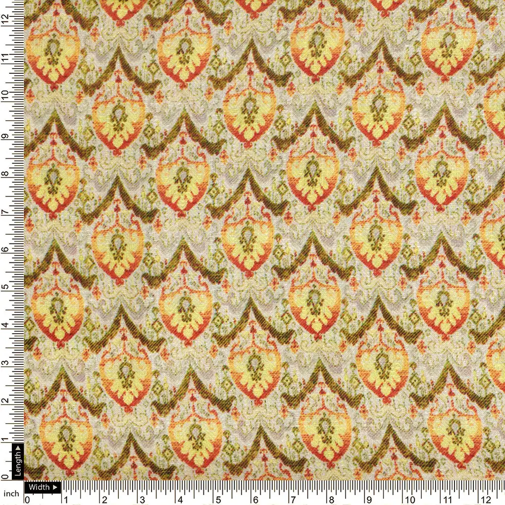 Gray Fleur-de-lis Pashmina Printed Fabric - Image 4