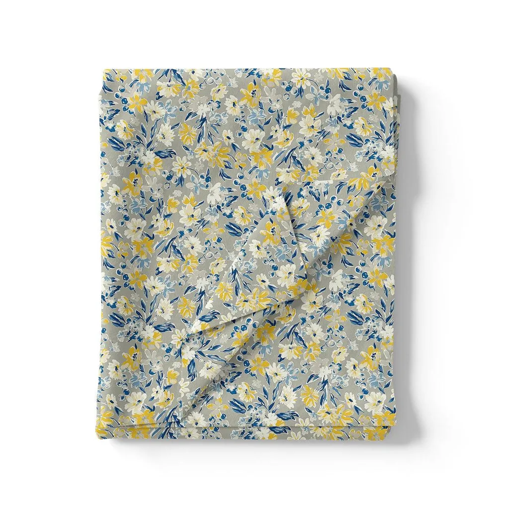Gray Flower Weightless Printed Fabric - Image 3