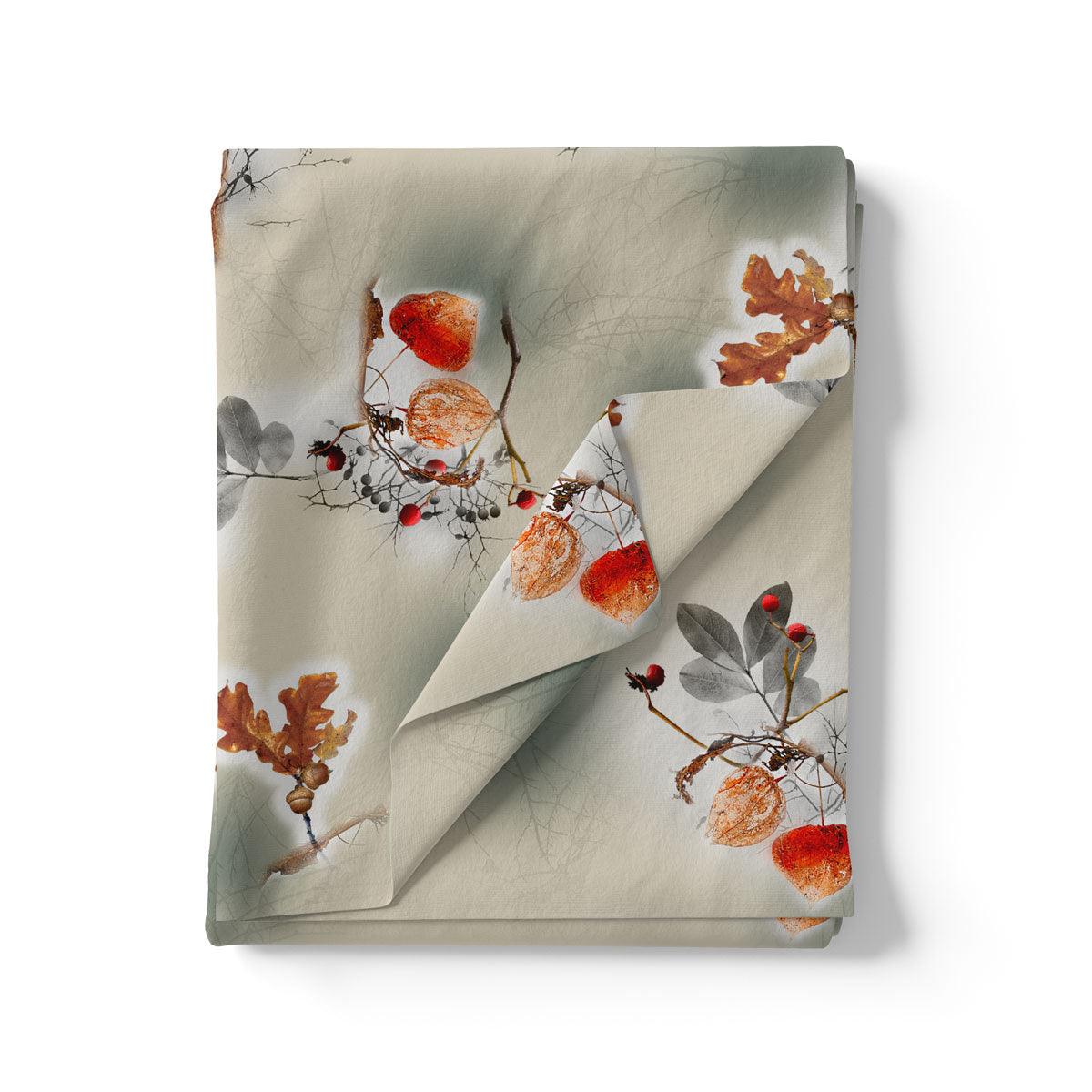 Gray Leaves Silk Crepe Printed Fabric - Image 3