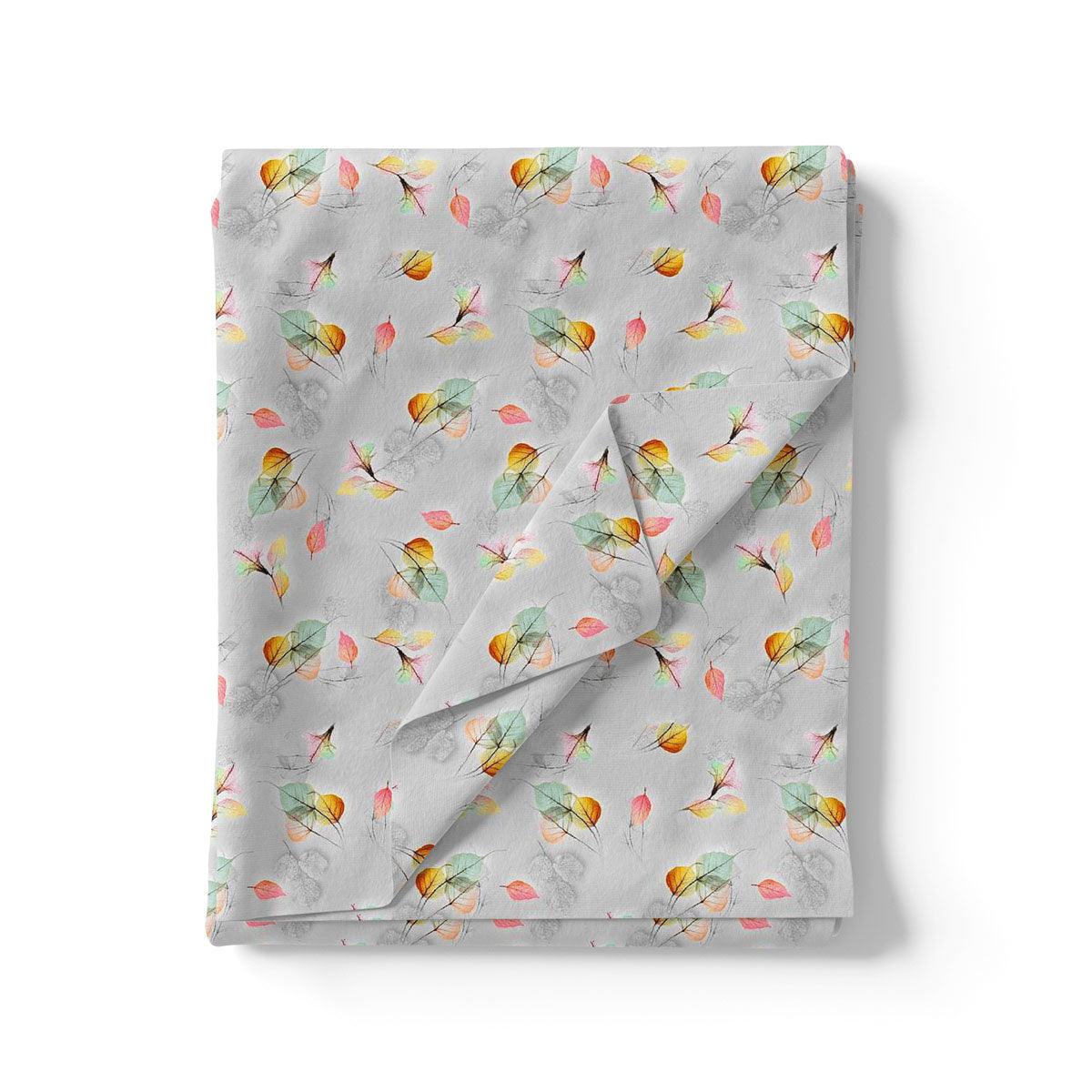 Gray Leaves Weightless Printed Fabric - Image 3