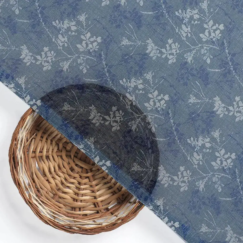 Gray Leaves Weightless Printed Fabric - Image 2
