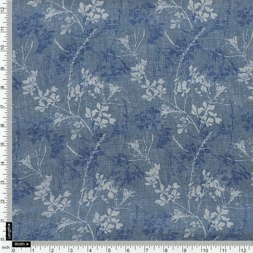 Gray Leaves Weightless Printed Fabric - Image 4