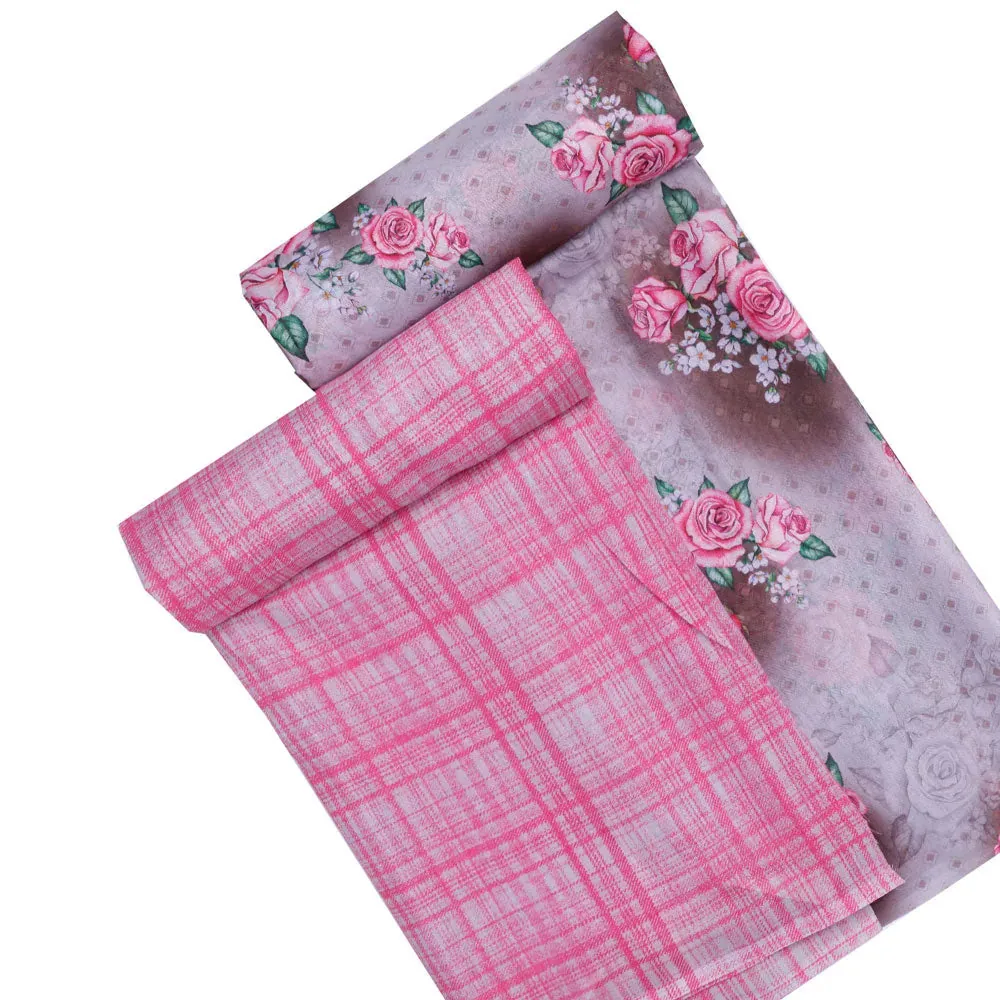 Gray Mul Cotton Printed Unstitched Fabric Set (5 Meter Set) - Image 4