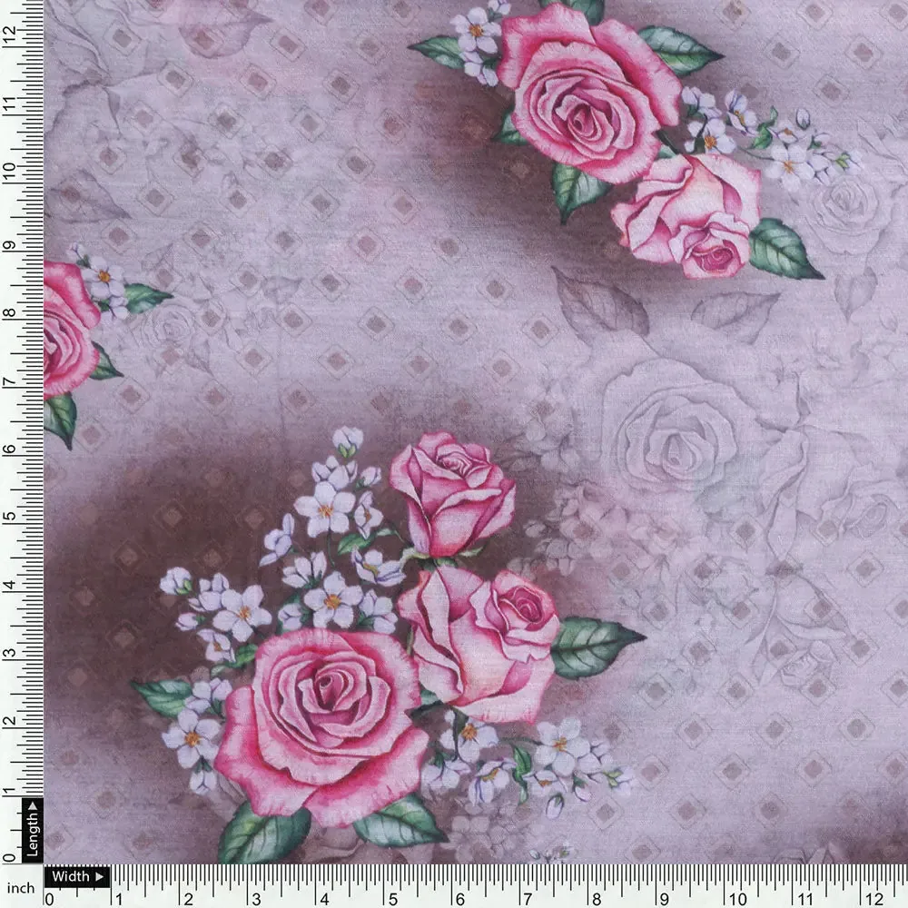 Gray Mul Cotton Printed Unstitched Fabric Set (5 Meter Set) - Image 5