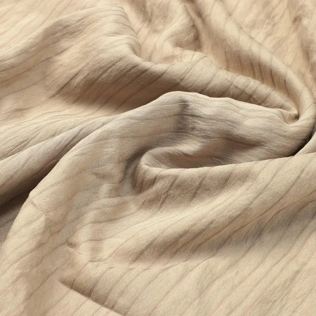Gray Colour Pin Stripes Self Patterned Dyed Fabric - Image 3