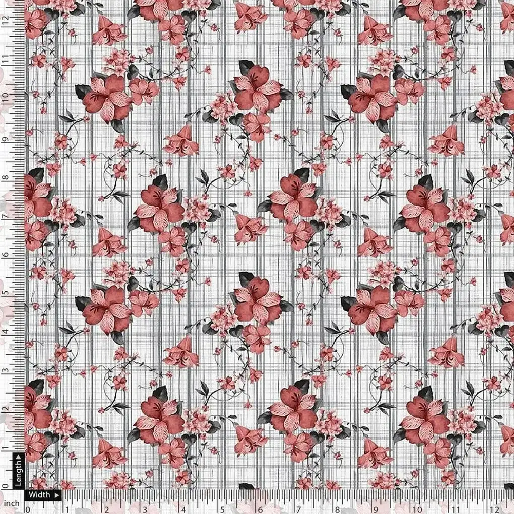 Gray Strips Weightless Printed Fabric - Image 5