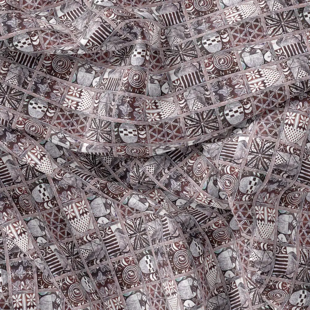 Greek Art Of Multitype Pattern Digital Printed Fabric - Image 2