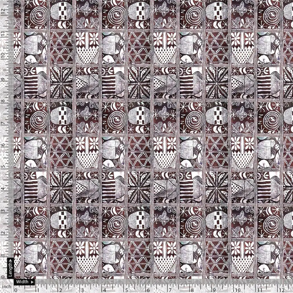 Greek Art Of Multitype Pattern Digital Printed Fabric - Image 3