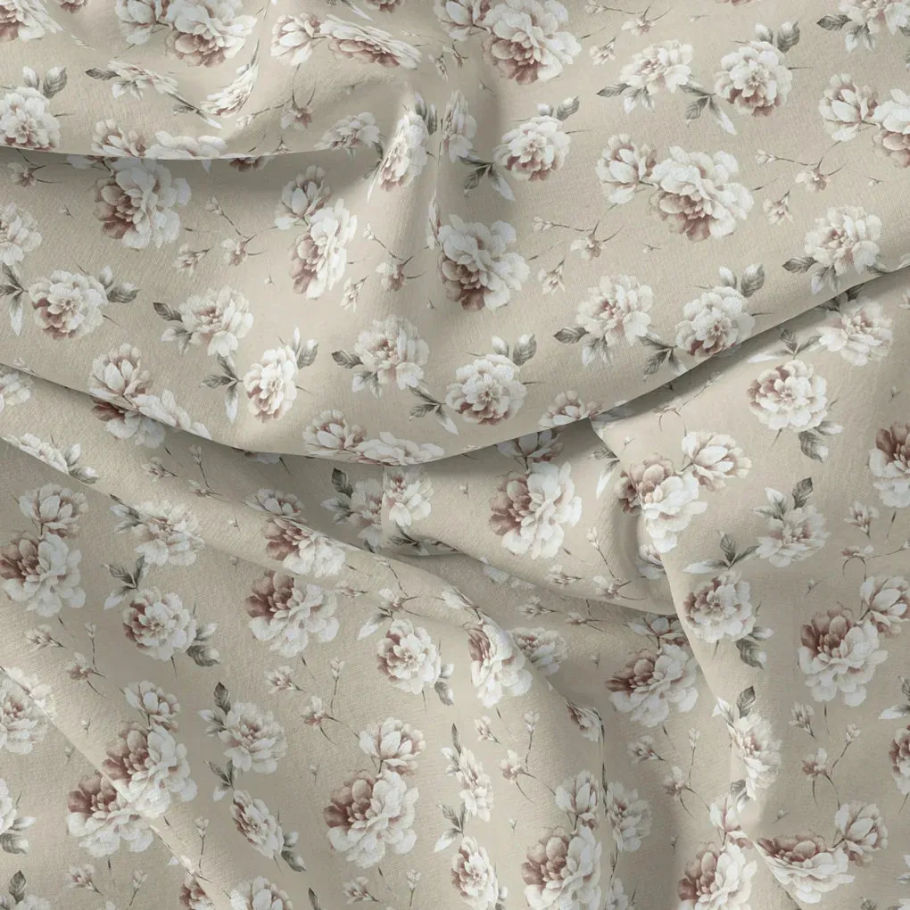 Greek Camelia Roses Digital Printed Fabric - Image 3