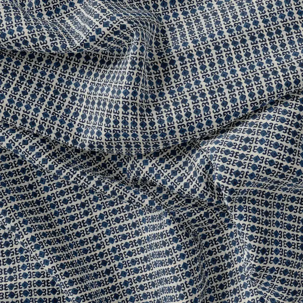 Greek Key Seamless Repeat Digital Printed Fabric - Pure Georgette - Image 3