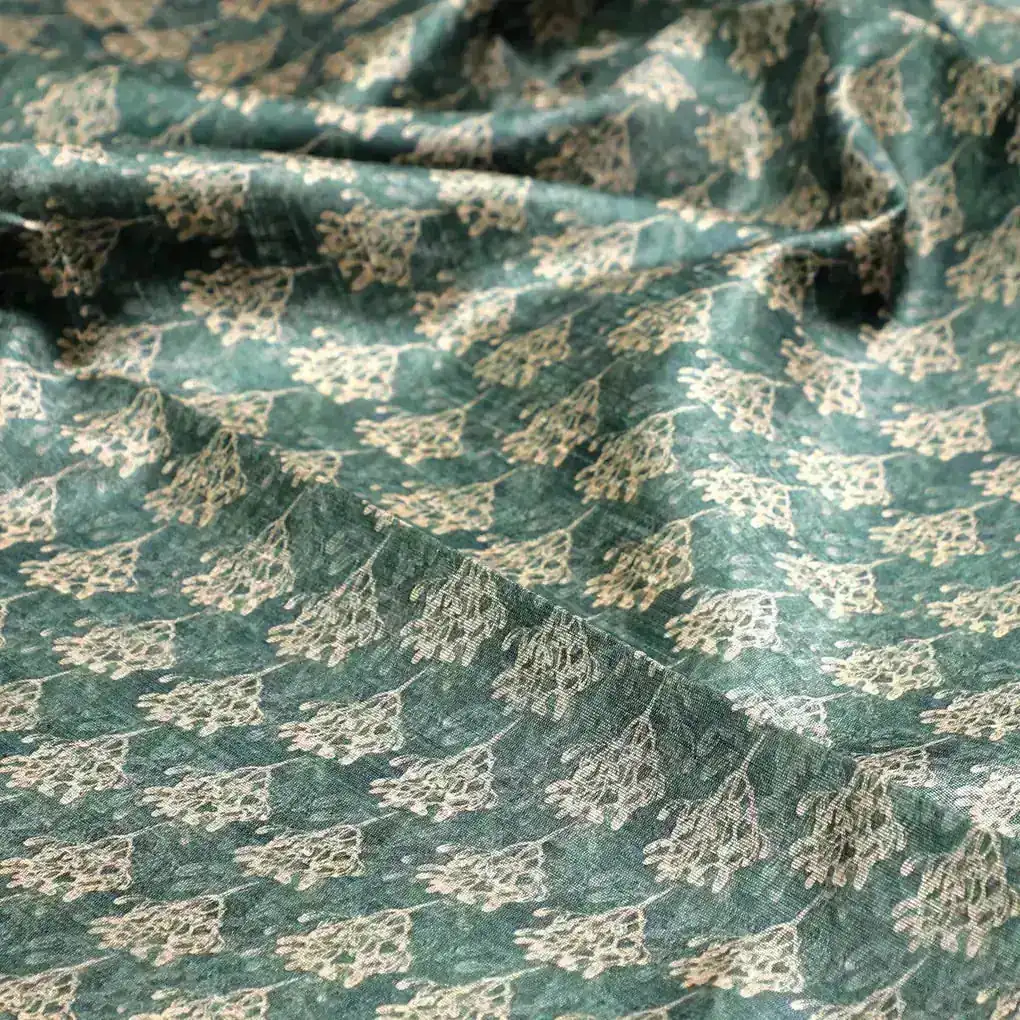 Green Ajrak Digital Printed Fabrics - Image 3
