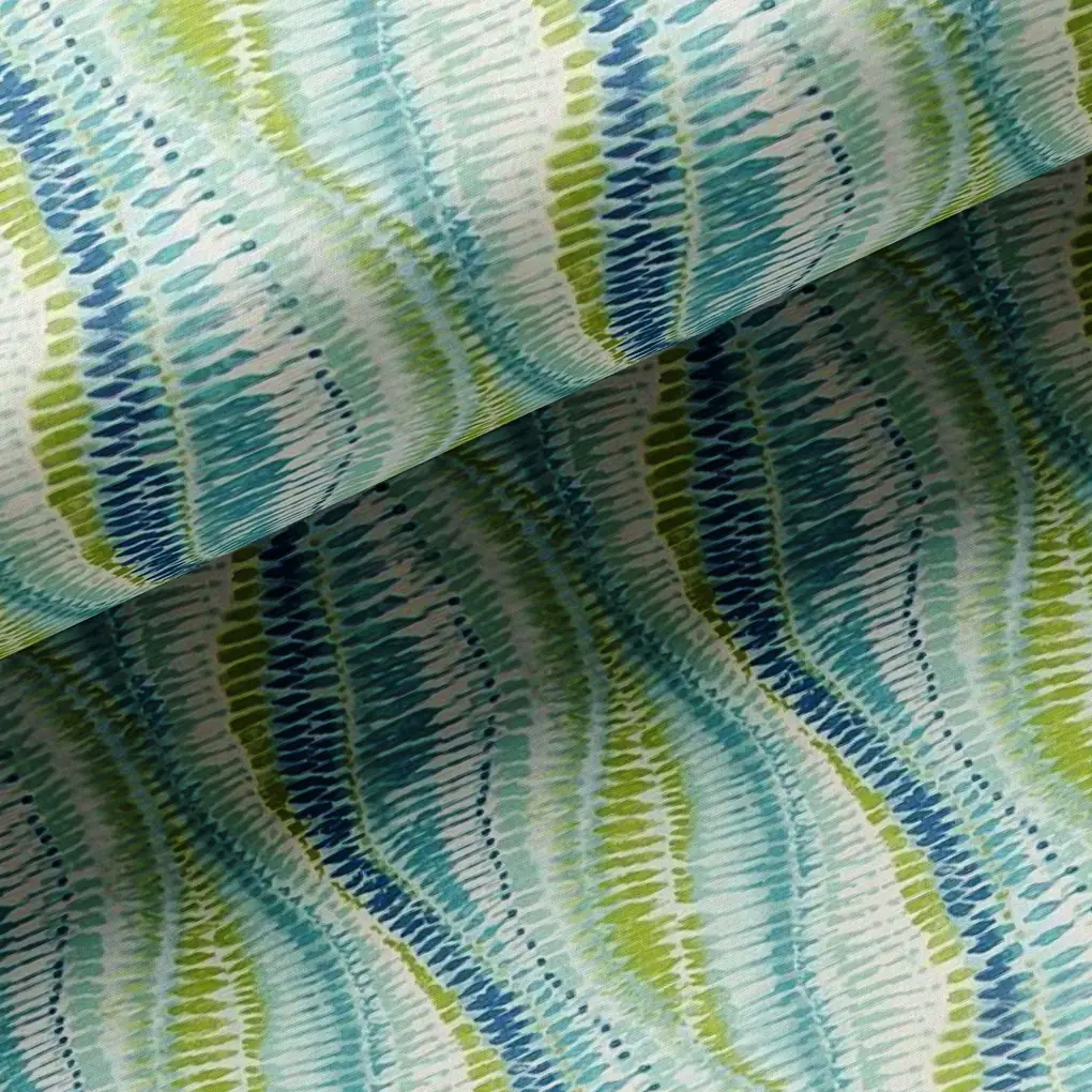 Green and Blue Leheriya Digital Printed Fabric - Image 3