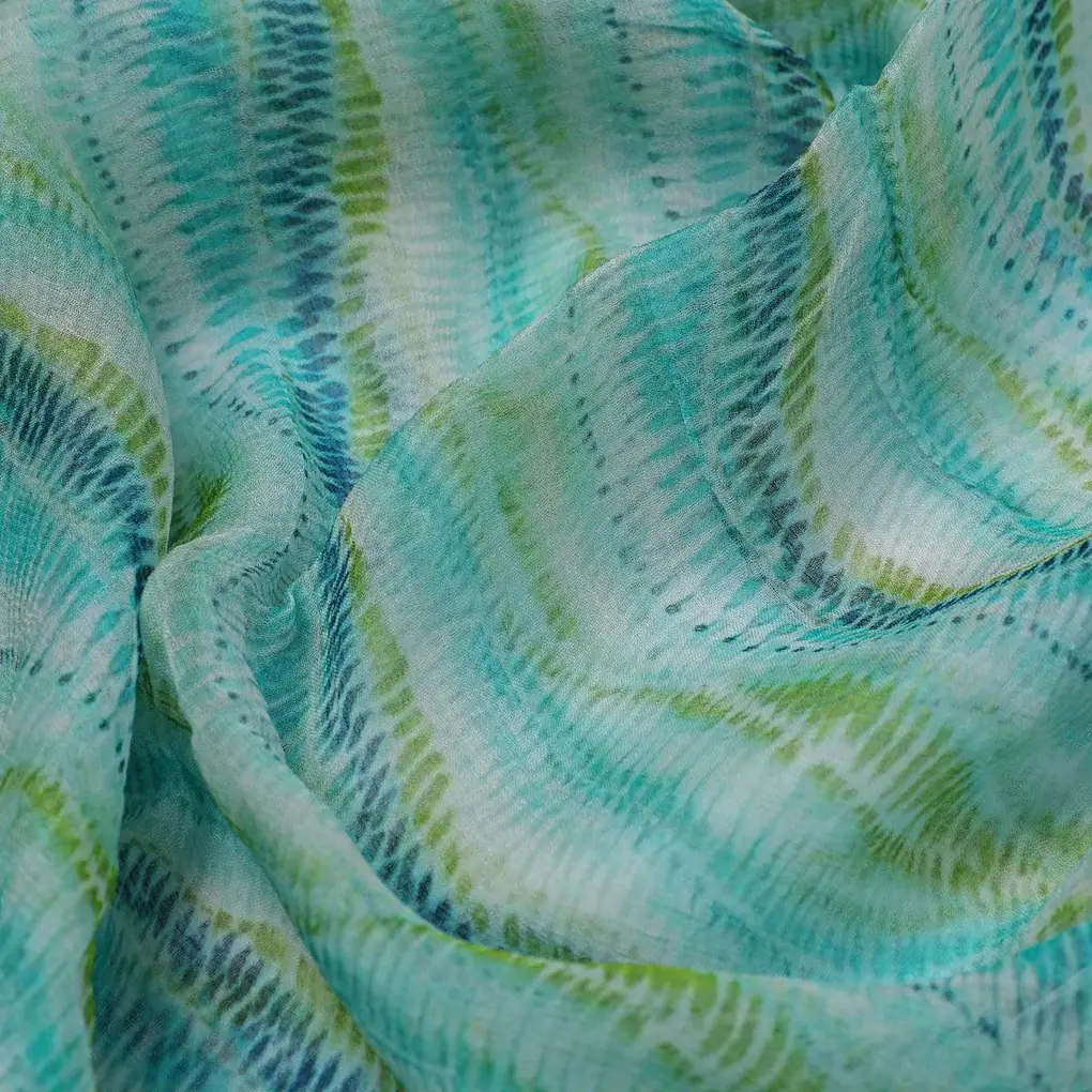 Green and Blue Leheriya Digital Printed Fabric - Image 3