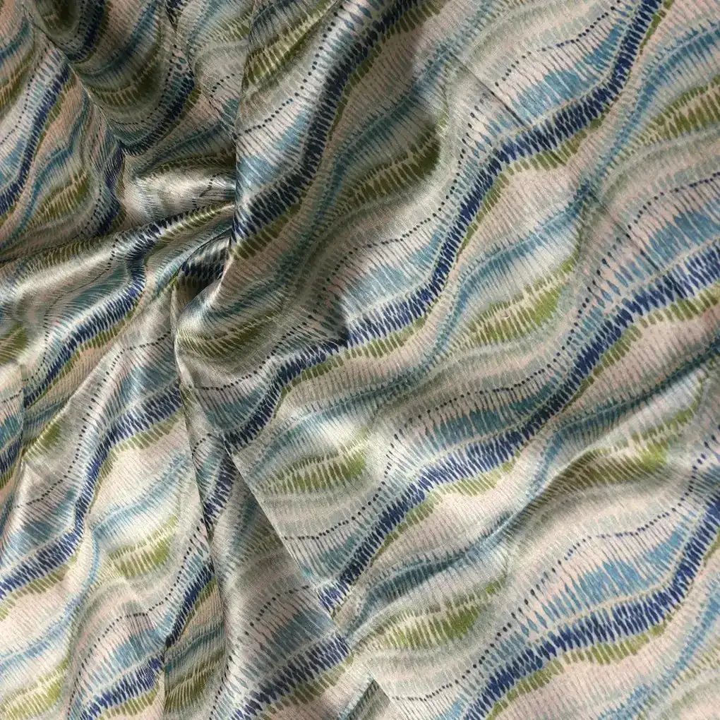 Green and Blue Leheriya Digital Printed Fabric - Image 3