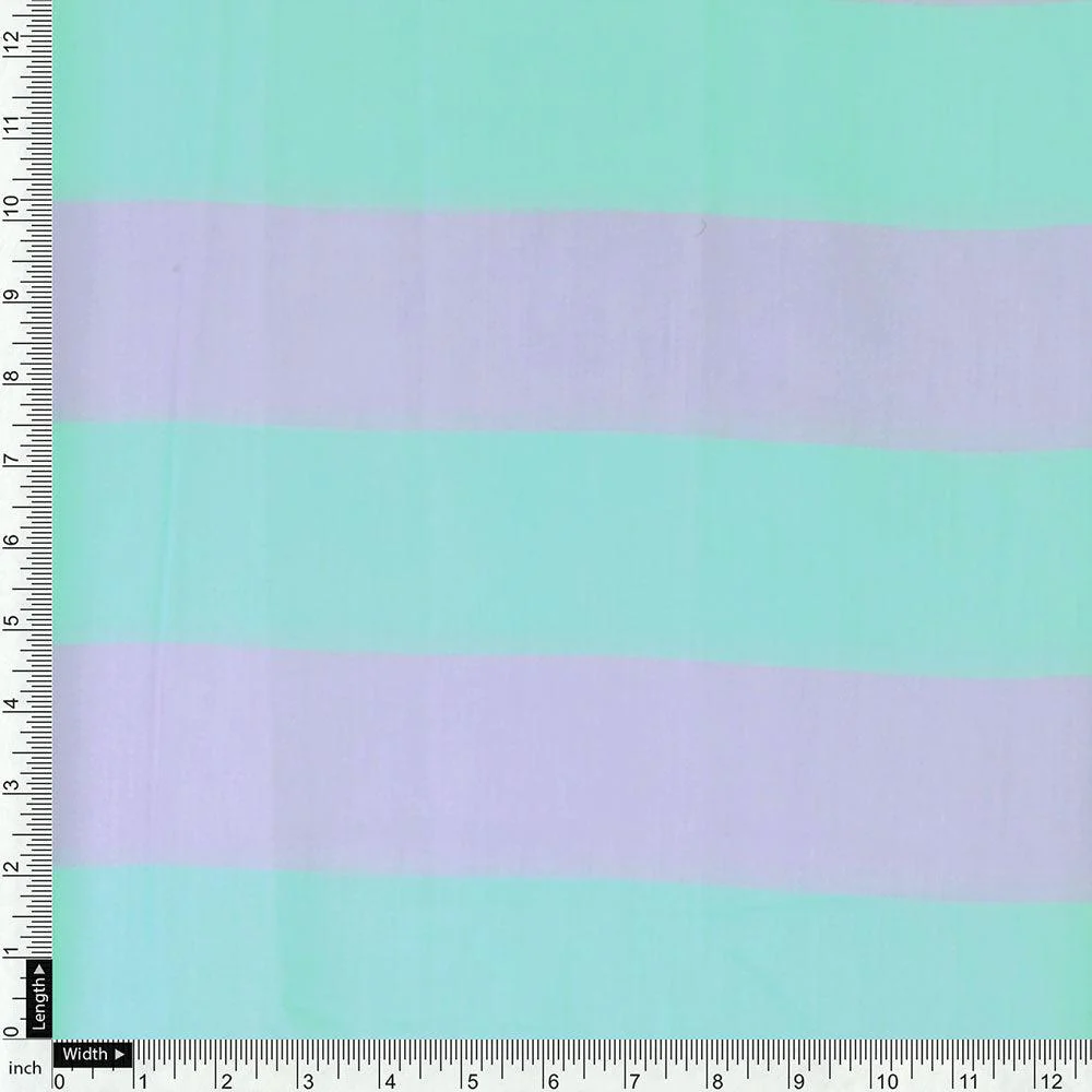 Green And Violet Stripes Digital Printed Fabric  - Muslin - Image 4