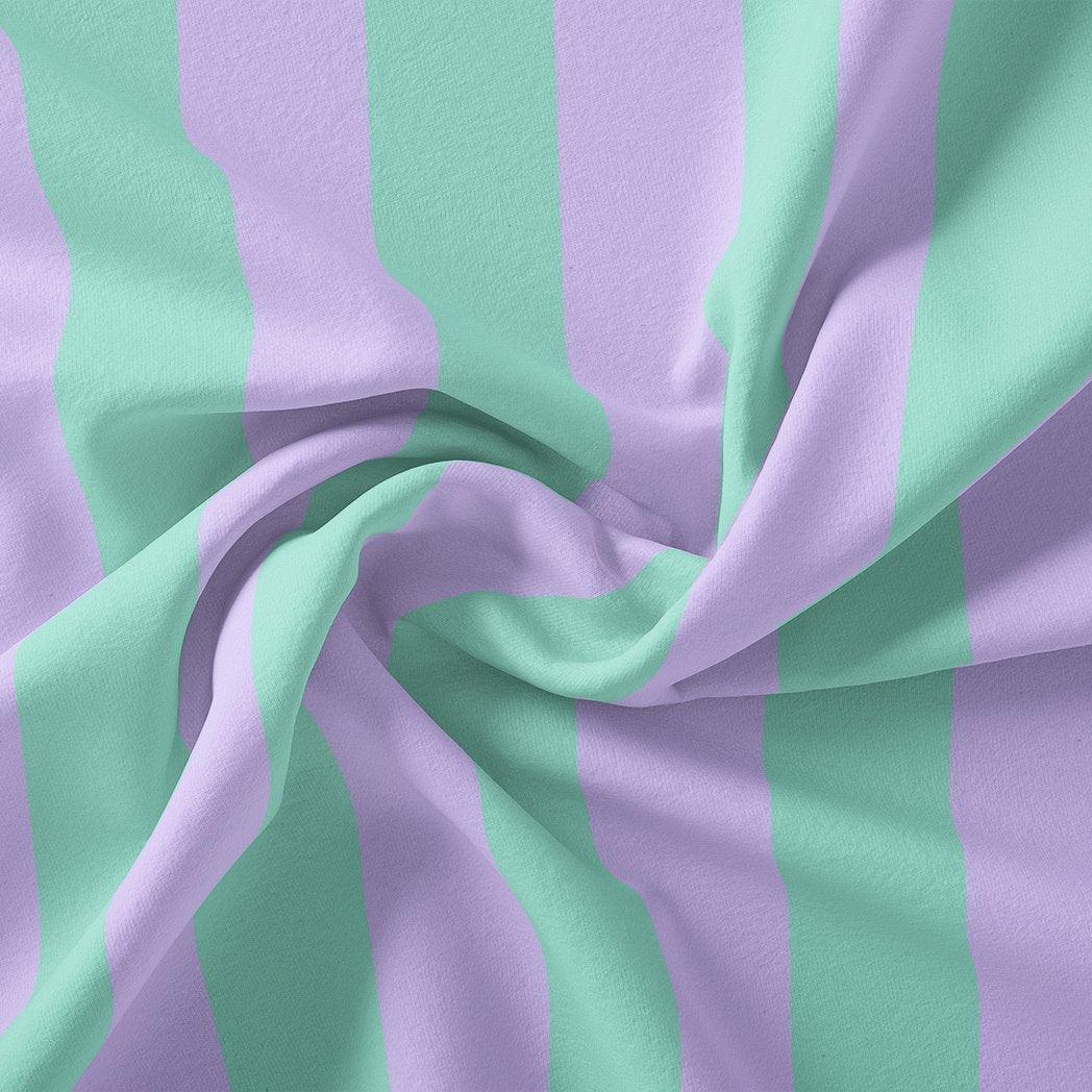 Green And Violet Stripes Digital Printed Fabric  - Weightless - Image 3